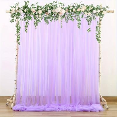 TEMU Elegant Purple Tulle Curtain 197