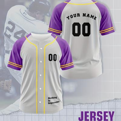 TEMU Custom Baseball Jersey - Men's Sports Training Top With Personalized Name And Number, Perfect Fit, Classic Style