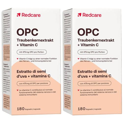 Redcare OPC Traubenkernextrakt + Vitamin C Doppelpack 2x180 St Kapseln