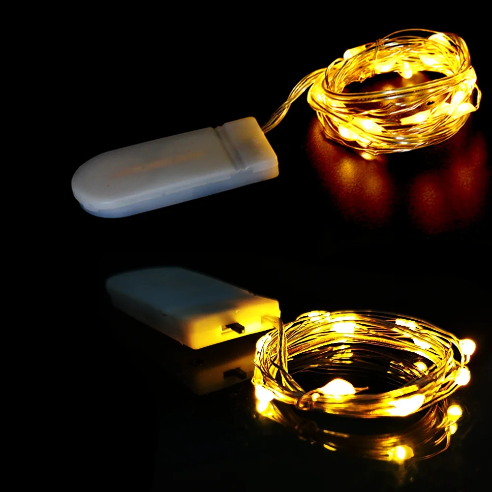 Guirlande lumineuse LED en fil de cuivre, imperméable, 1m/2m/3m/5m, bricolage, fête de noël, chambre à coucher, décoration de mariage