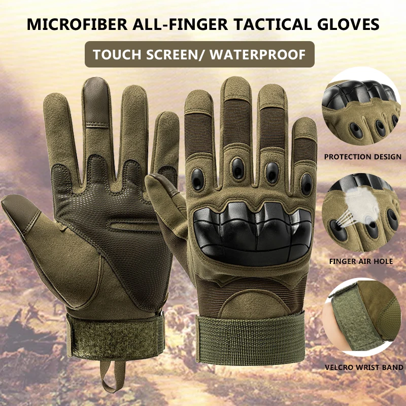 Taktische Militär handschuhe Schieß handschuhe Touch Design Sport Schutz Fitness Motorrad Jagd Männer Voll finger Wander handschuhe Image