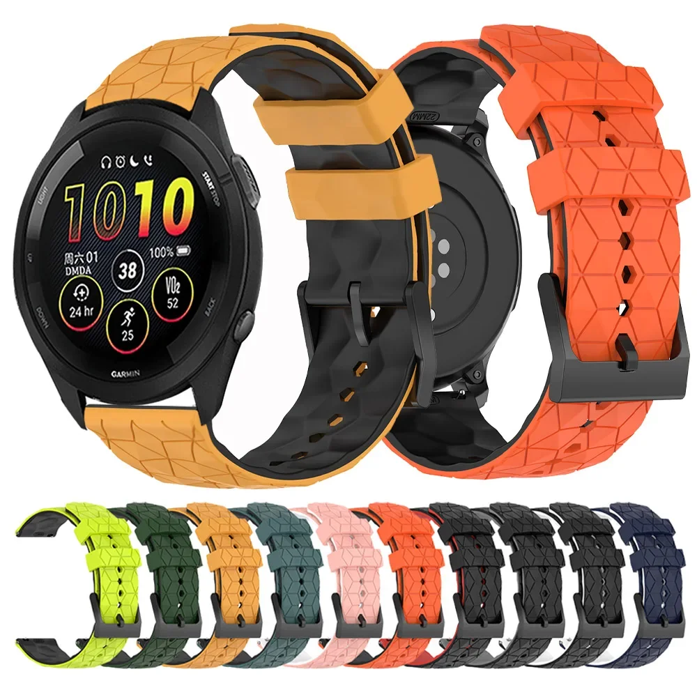 20 22 mm Uhrenarmband für Garmin Forerunner 965 745 55 158 165 245 255 265 Musik-Silikonband für Garmin Venu 2 3 sq SQ2 Active Image