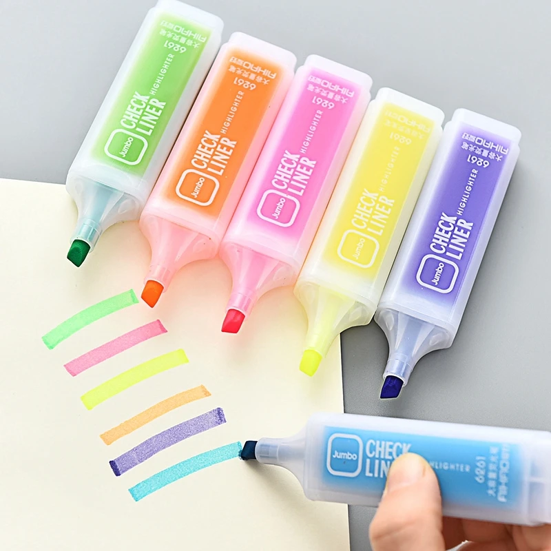Maker Flüssige Textmarker, 6-Farben-Stift, großes Fassungsvermögen, Kawaii-Briefpapier, Geschenke für Studenten, Notizen machen, Malerei, Bürobedarf Image