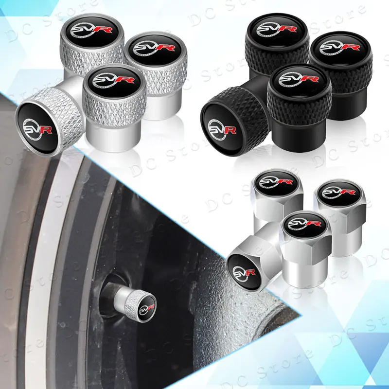 Bouchons de Valve d'air pour tige de pneu de roue de voiture, 4 pièces, Logo SVR, couvercles anti-poussière pour Discovery 4 5 Range Rover Evoque Sport L494