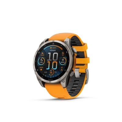 Garmin Fenix 8 47mm, Amoled, Saphire, Bare Graphite Titanium, Spark Orange/Graphite Band Watch / Fitness Tracker - Orange