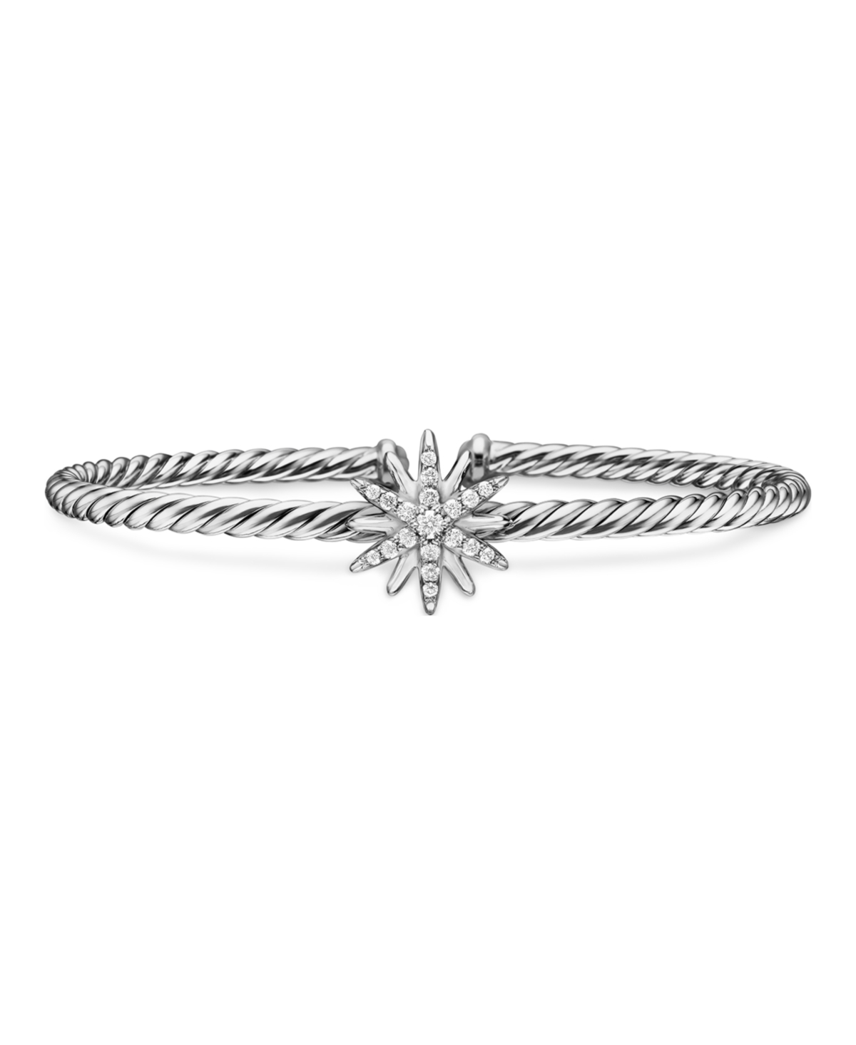 David Yurman Starburst Center Station Bracelet with Pave Diamonds - Silver