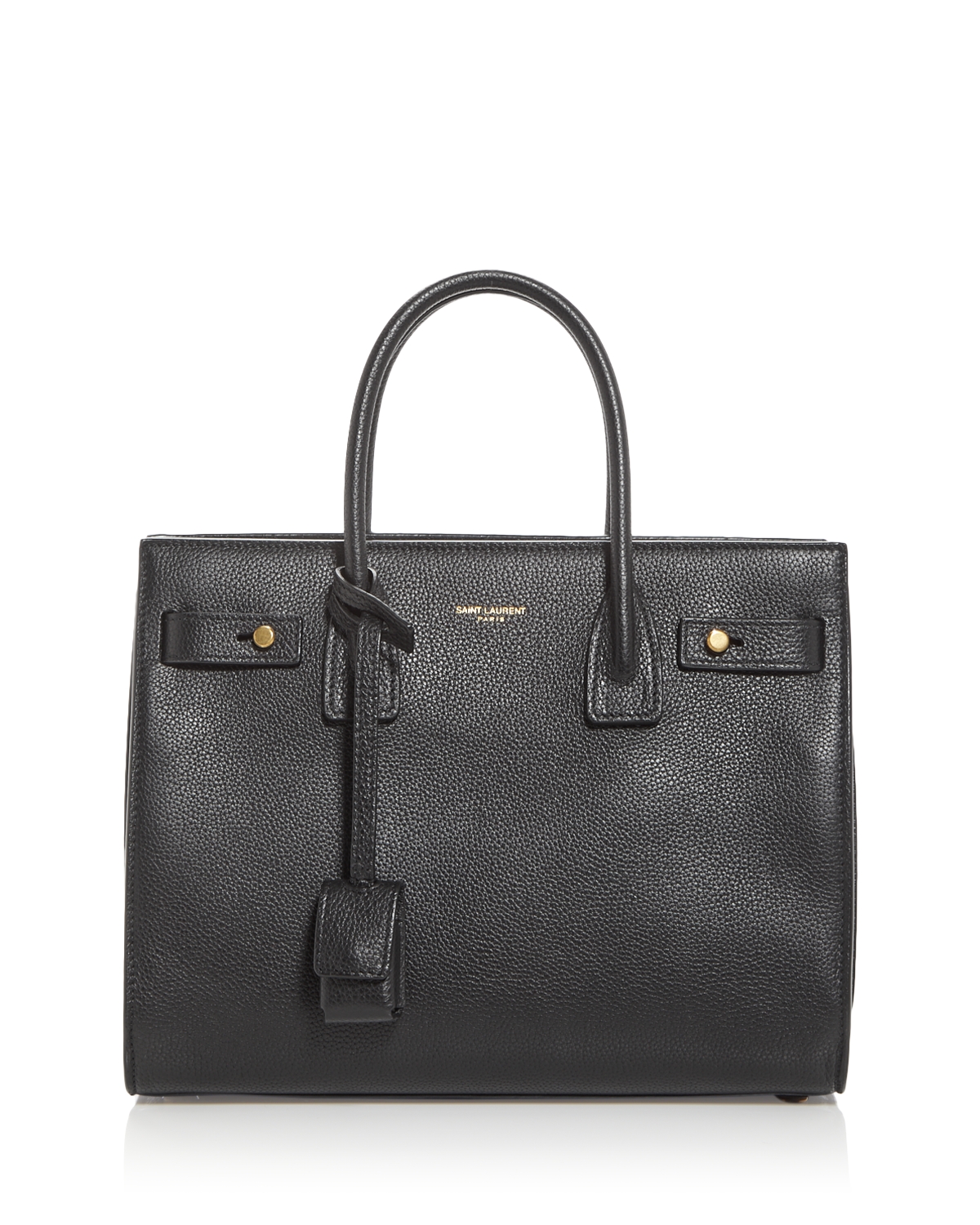 Saint Laurent Sac de Jour Supple Baby Top Handle Bag - Black Grain Leather/Gold