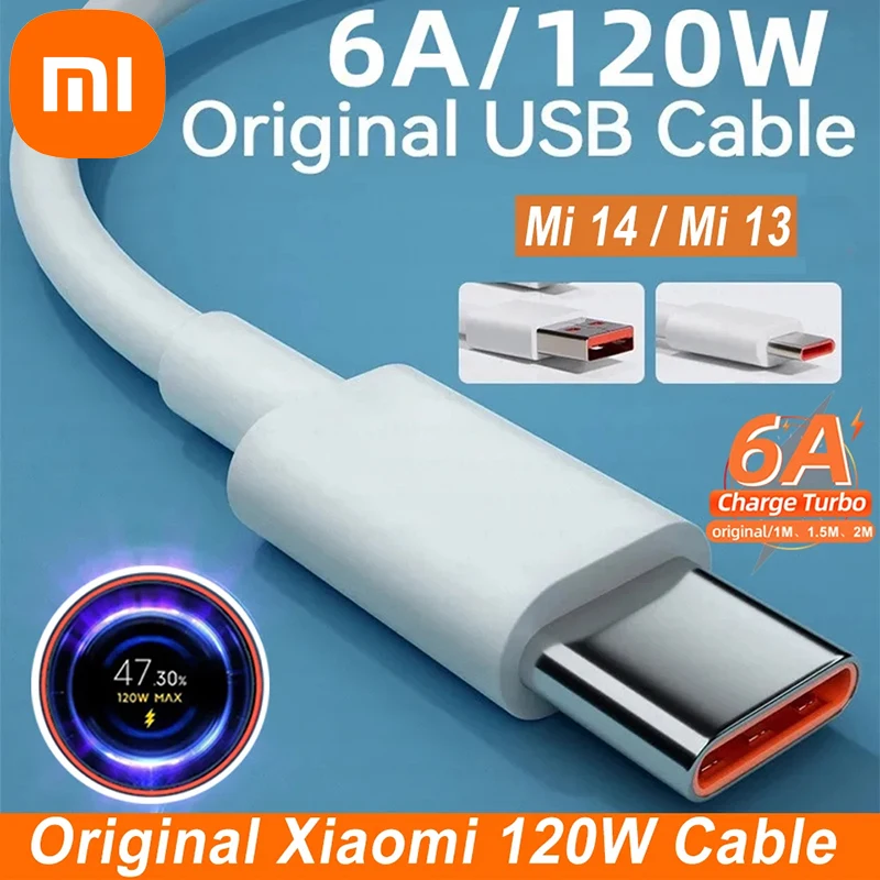 Xiaomi 120 W 6A USB-C Schnellladekabel für iPhone 15 Pro Max Xiaomi Samsung Huawei USB C Telefon Superschnelles Datenkabel 1M-2M Image