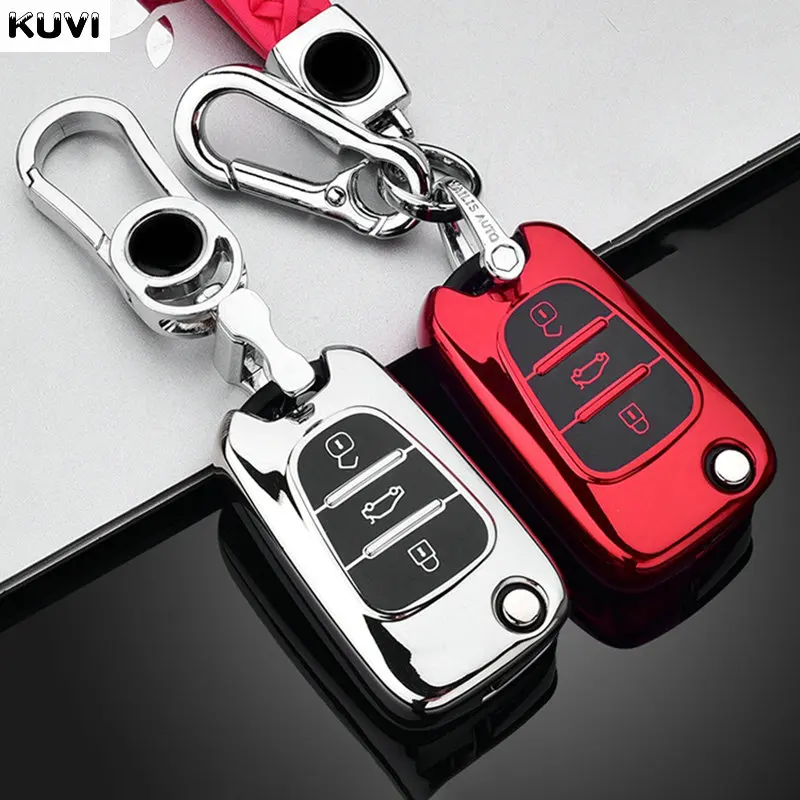 Neue Bunte TPU Auto Schlüssel Abdeckung Fall Für Hyundai i20 i30 ix35 Creta Solaris Elantra Accent Für Kia Ceed K2 K5 Sportage Image