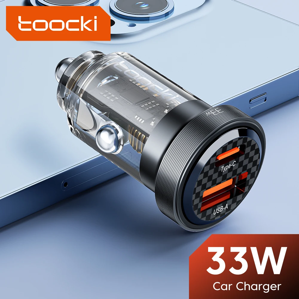 Toocki 33W 5A QC PD 3.0 SCP Autoladegerät Quick Charge4.0 USB Typ C Schnellladung für iPhone 15 14 13 12 Huawei Samsung Xiaomi Image