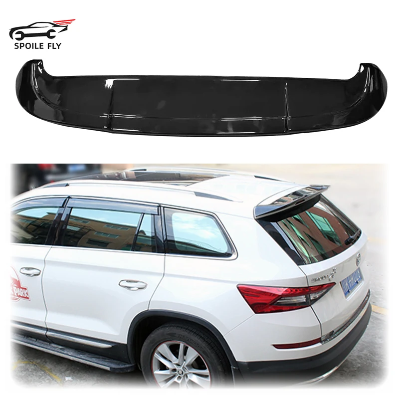 Hochwertiger ABS-Heckdachflügel für Skoda Kodiaq 2017 2018 2019. Spoiler, glänzend schwarz, Carbonfaser-Look, Autozubehör Image