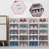 20 Stück faltbare Schuhkartons Kunststoff-Schuh organisatoren stapelbare Schuh ablage koffer Flip-Schuhkartons mit klarem Deckel weiß home sto