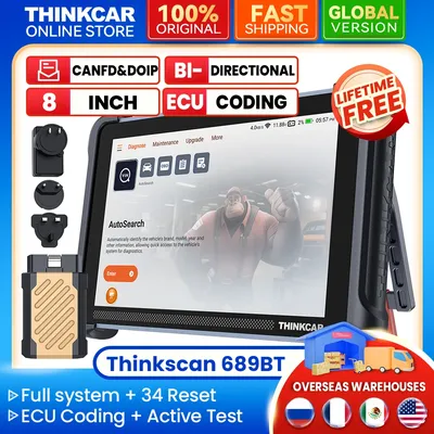 THINKCAR THINKSCAN 689BT OBD2 Auto diagnostic scanner tools full system 34 resets ECU coding CANFD&DoIP lifetime free update