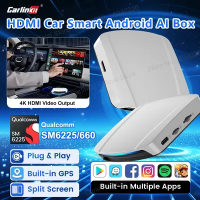 2025 CarlinKit HDMI Video Output Android 13 CarPlay AI Box SM6225 8-Core Android Auto Wireless