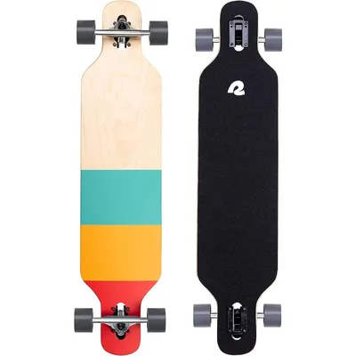 Rift Drop-Through Longboard Skateboard Complete, Canadian Maple Wood Cruiser w/Drop-Through Trucks