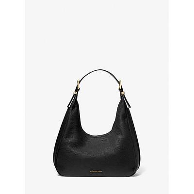 Michael Kors Nolita Small Pebbled Leather Hobo Shoulder Bag Black One Size