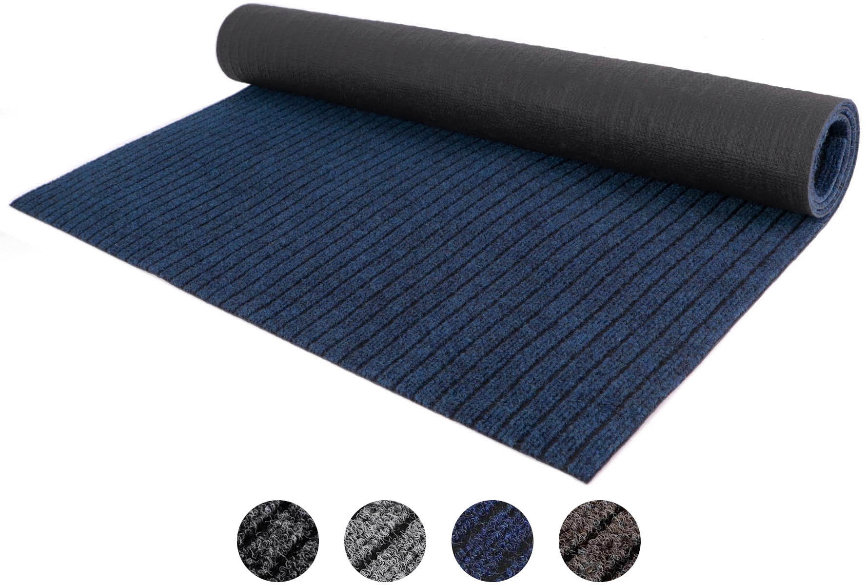 Läufer "Schmutzfangläufer ATLAS, Made in Belgium", blau, B:200cm H:7mm L:1.250cm, Polypropylen (PP), PRIMAFLOR-IDEEN IN TEXTIL, Teppiche, Schmutzfangläufer, Schmutzfangmatte, meliert gesteift, strapazierfähig, rutschhemmend Image