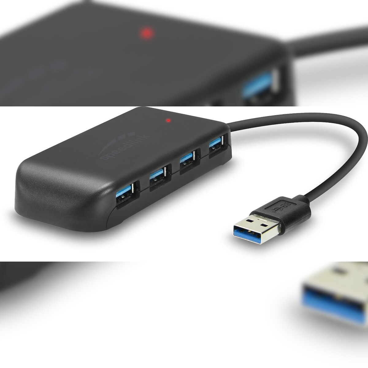 SPEEDLINK SNAPPY EVO USB Hub, 7-Port, USB 3.0, Active, black Image