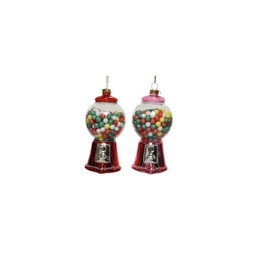 1 Christbaumschmuck Kaugummiautomat 10cm Glas Weihnachtskugeln Süßigkeiten Essen