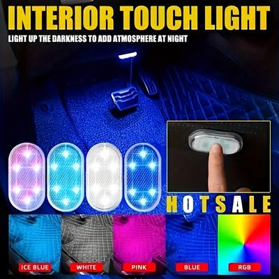 TEMU 1pc Car Interior Led Atmosphere Light, Wireless Led Touch, Sensor Magnetic Light, Car Reading Lights, Car Accessories