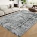 TEMU Gray Area Rug Washable Rug, Ultra Soft Area Rug, Non Slip Abstract Rug Foldable, Stain Resistant Rugs For Living Room Bedroom, Modern Fuzzy Rug