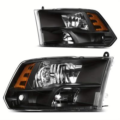 TEMU Headlights Assembly For 1500 2009- 2018/ 3500 2010- 2018/ 2019- 2022 Headlamp Black Lens Amber Reflector