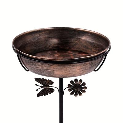 TEMU Metal Bird Baths For Outdoors, Birdbath Bowl With Metal Stake For Garden Yard Lawn Decor, 30