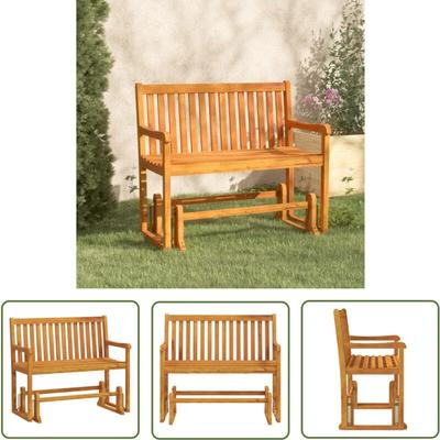 Garten-Schaukelbank 110 cm Massivholz Akazie - Holzbank - Gartenbank - Schaukelbank - Outdoor Möbel Image