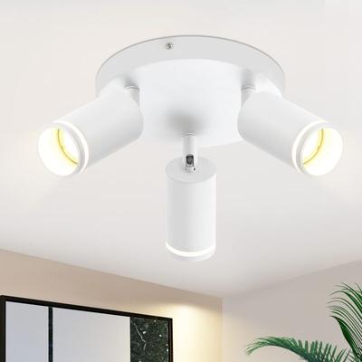 Gbly - led Deckenstrahler Weiß Deckenleuchte: GU10 Spots Deckenlampe 3 Flammig Schwenkbar Image