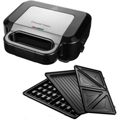 Sandwich Waffle Maker 3-in-1 3in1 black siver 26810-56 2681056 (26810-56) (26810-56) - Russell Hobbs