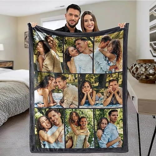 Kundenspezifische Decke personalisierte Geschenke 8Fotos personalisierte Paare Geschenke maßgeschneiderte Bilddecke Ich liebe dich Geschenke Geburtstagsgeschenk für Frau Mann Freundin Freund Haustiere Image