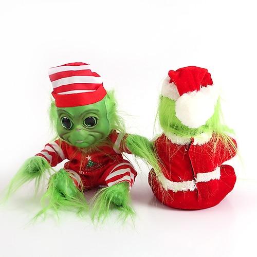 Puppe Kreativität grüne Plüschpuppe Plüschelfenpuppe Weihnachtsmonsterpuppe Weihnachtsgeschenk grünes Fellmonster