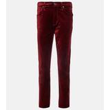 Jolene High-Rise Slim Velvet Pants