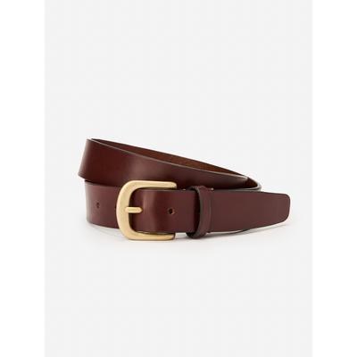 J.McLaughlin Men's Tuscan Full Grain Leather Belt Brown, Size 42 | Wool/Leather