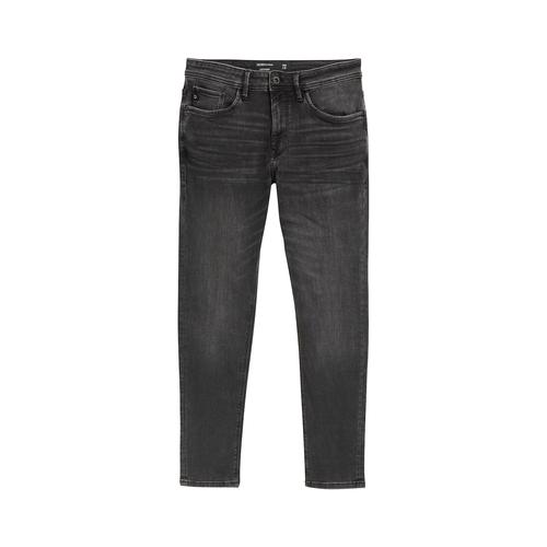 TOM TAILOR DENIM Herren Superflex Slim Tapered Jeans, schwarz, Uni, Gr. 32/32