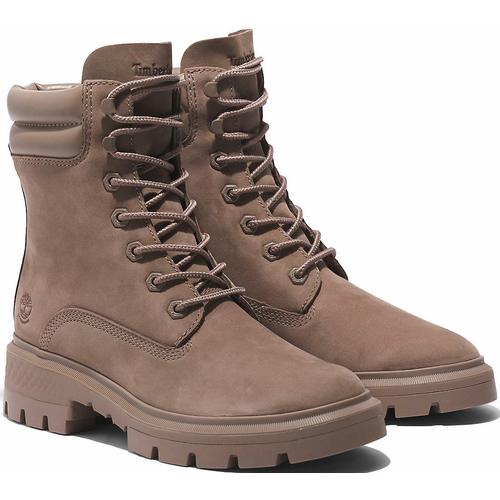 Winterstiefel TIMBERLAND ""CORTINA VALLEY MID LACE UP WATERPROOF BOOT"", Gr. 39,5, beige, Leder, sportlich, Schuhe, Winterschuhe, Winterboots, Schnürboots, Schnürstiefel, wasserdicht