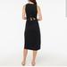 J. Crew Dresses | J .Crew Black Sleeve Less Round Neck Tie-Back Knit Midi Sheath Dress Size Xxs | Color: Black | Size: Xxs