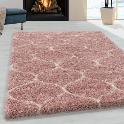 Hochflor-Teppich AYYILDIZ TEPPICHE "SALSA 3201", rosa (rosé), B:160cm H:50mm L:230cm, Polypropylen (PP), Teppiche, auch in rund, Pflegeleicht / Strapazierfähig / Shaggy/ Wohnzimmer Image