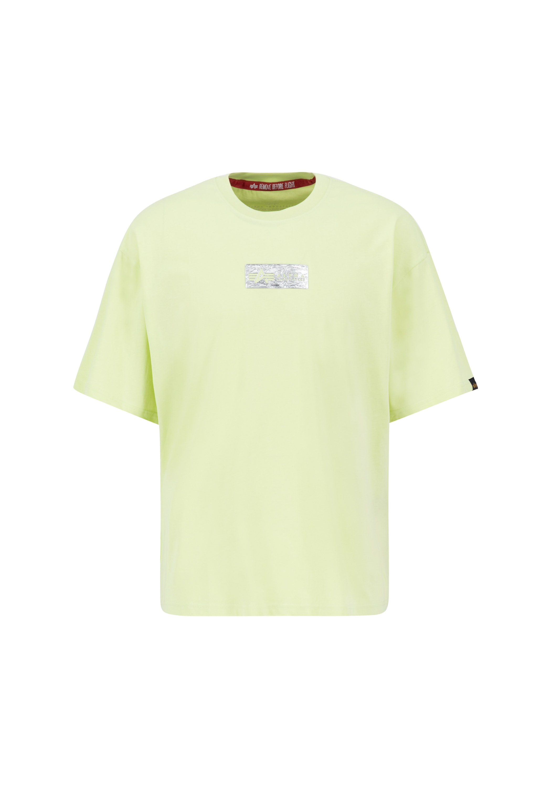 T-Shirt ALPHA INDUSTRIES "Metal Plate T-Shirt", Herren, Gr. XXL, grün (arctic lime), Obermaterial: 100% Baumwolle, Shirts Image