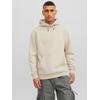Kapuzensweatshirt JACK & JONES "JJEBRADLEY SWEAT HOOD NOOS", Herren, Gr. XS, gelb (moonbeam), angeraute Sweatware, Obermaterial: 61% Polyester, 39% Baumwolle, unifarben, modisch, loose fit taillenbedeckt, ohne Ausschnitt, Langarm Rippbündchen,...