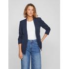 Kurzblazer VILA "VIHER NEW 3/4 BLAZER -NOOS", Damen, Gr. XL (42), blau (navy blazer), Web, Obermaterial: 63% Polyester, 33% Viskose, 4% Elasthan, unifarben, modisch, regular fit, 3/4-Ärmel, Blazer