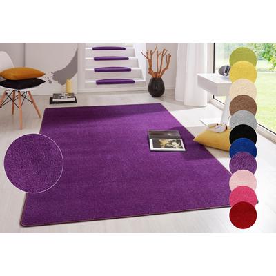 Teppich HANSE HOME "Fancy" Gr. 4, lila, B:160cm H:7mm L:240cm, Kunstfaser, Teppiche, Kurzflor, Läufer, uni, gekettelt, Wohnzimmer, Schlafzimmer, Esszimmer Image