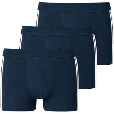 Boxer SCHIESSER "95/5", Herren, Gr. 7, blau (803, dunkelblau), Single Jersey, Obermaterial: 95% Baumwolle, 5% Elasthan, unifarben, eng, Unterhosen, mit softem, tonalem Bund, kontraststarke Seitenstreifen Image