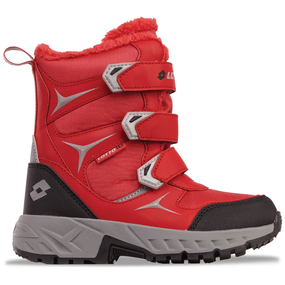 Klettstiefel LOTTO, Kinder, Gr. 38, rot (rot, silber), Synthetik, mehrfarbig, Schuhe Klettstiefel