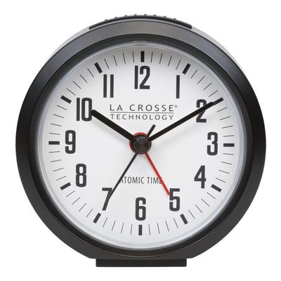 La Crosse Technology 617-710B-INT 4" Black Atomic Analog Alarm Clock