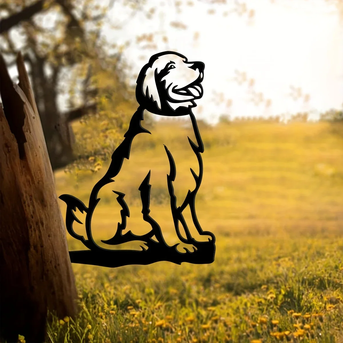 Hello young Metall Golden Retriever Silhouette Hündchen Zeichen Ausschnitt rustikale Haus & Garten Dekor Einweihung sparty Geschenk für Hunde liebhaber