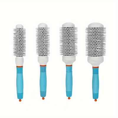 TEMU 1pc Hair Brush, Hair Styling Brushes, Nylon Bristles Round Barrel Comb, Anti-static Heat Resistant, For Salon Blow Drying, Hair Massage And Volumizing