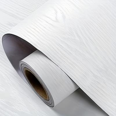 TEMU Peel & Stick White Wood Grain Wallpaper - Thick, Waterproof Vinyl Contact Paper For Walls, Countertops, Cabinets | Easy Match & Apply