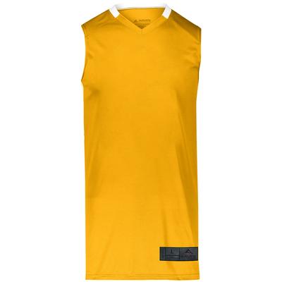 Augusta Sportswear 1731 Athletic Youth Step-Back Basketball Jersey T-Shirt in Gold/White size XL | Polyester