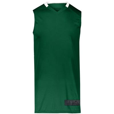 Augusta Sportswear 1730 Athletic Step-Back Basketball Jersey T-Shirt in Dark Green/White size Large | Polyester